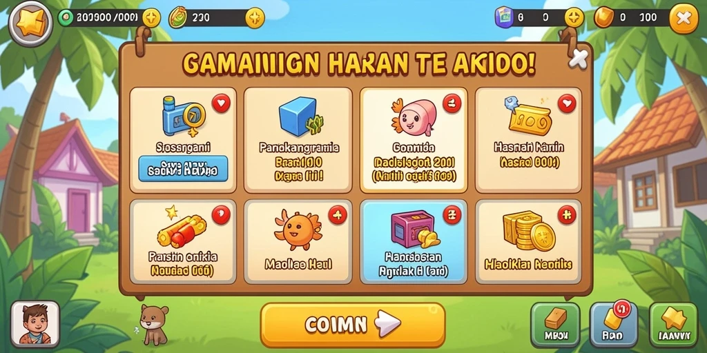 Screen gameplay yang penuh aksi dan tantangan.